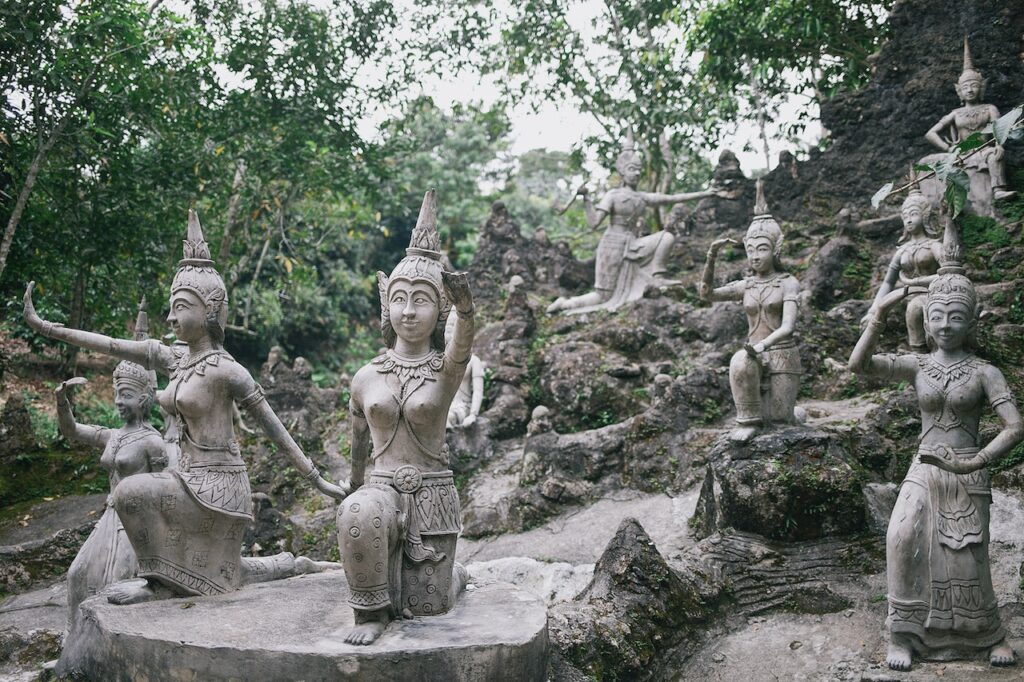 Stone statues in Secret Buddha Garden Koh Samui